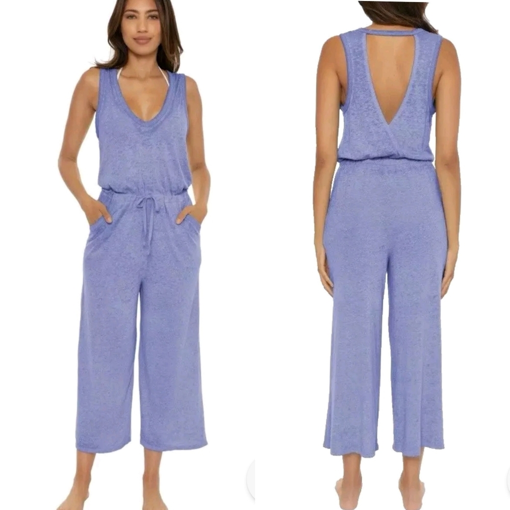 BECCA Beach Date Jumpsuit Beach Cover Up in Cornflower NWT